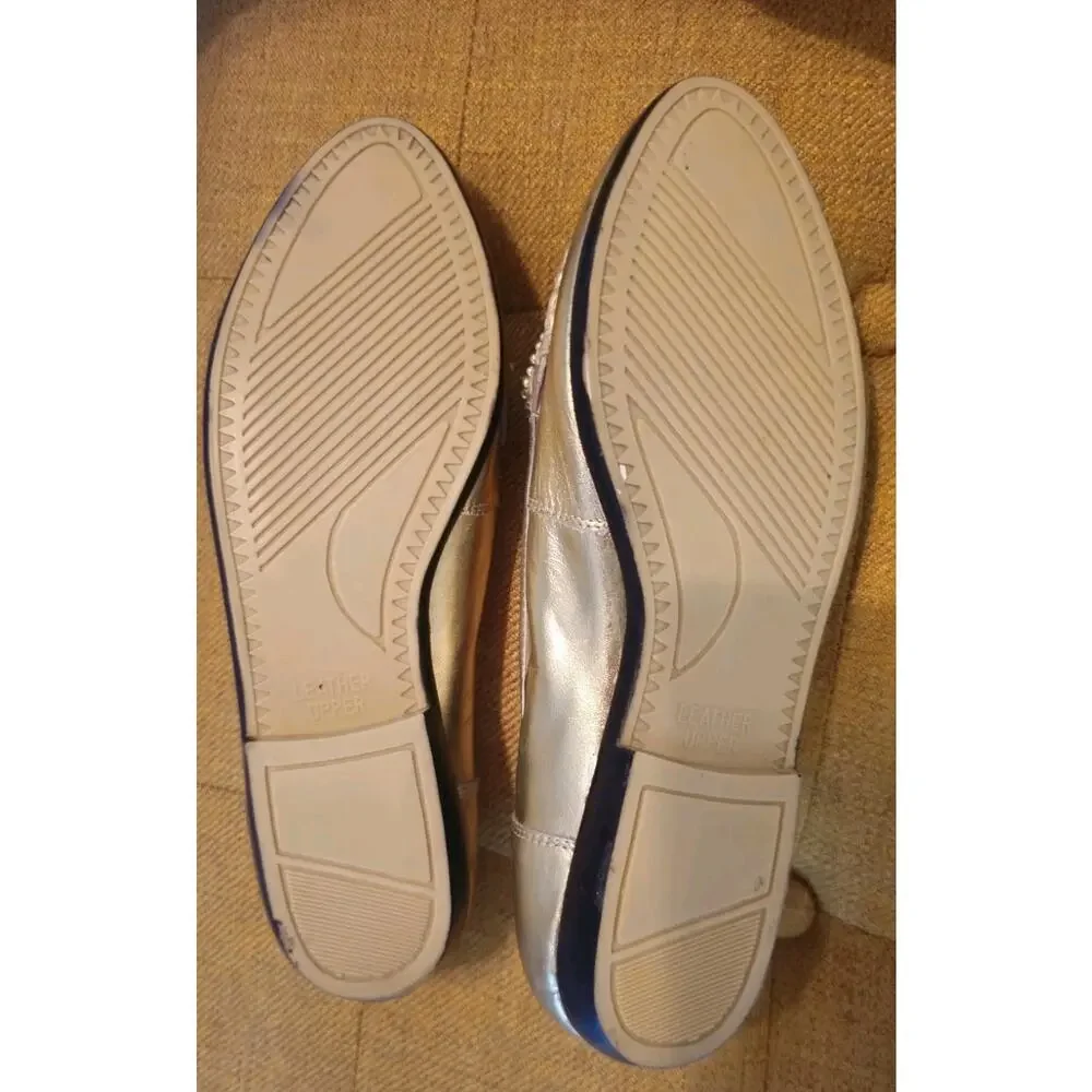 Vintage AJ Valenci Gold Leather Jeweled Flats Loafers Size 7.5 (Fits Like 7)...